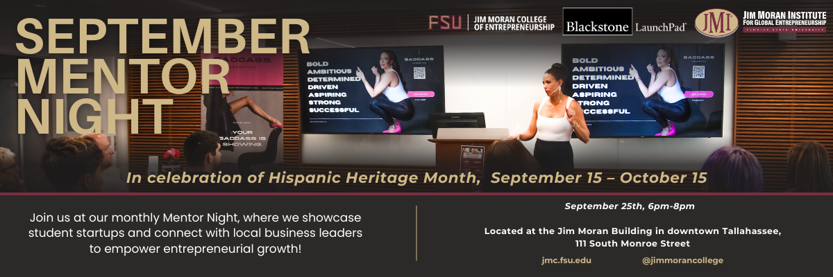 Jim Moran College Monthly Mentor Night Graphic