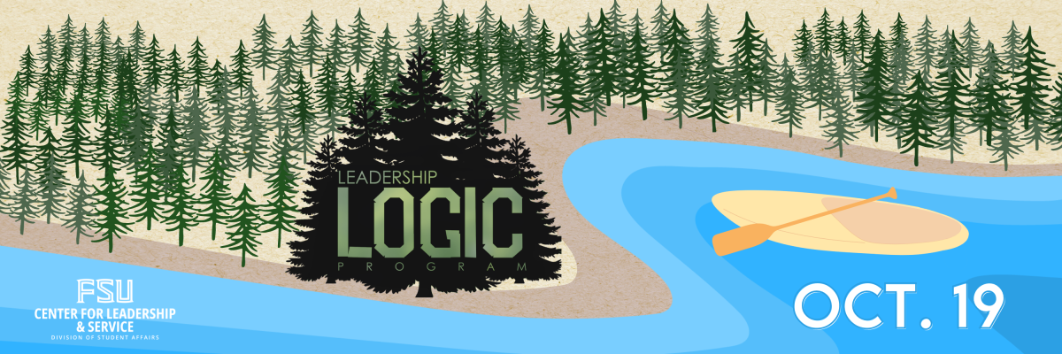 Leadership LOGIC tree graphic along a waterfront.